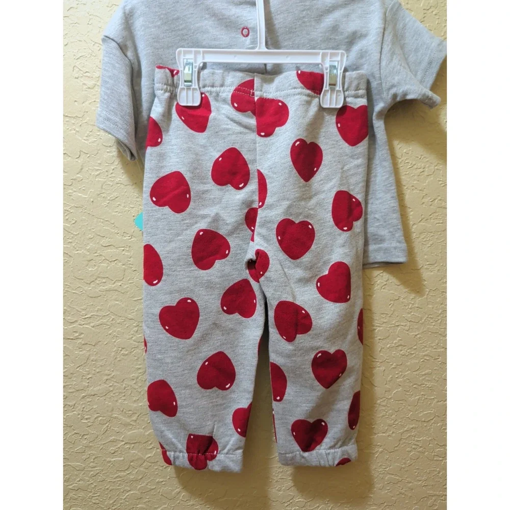 Disney Lightning McQueen You Make My Heart Race 2pc Grey Red Toddler Pajama Set